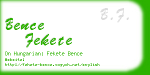 bence fekete business card